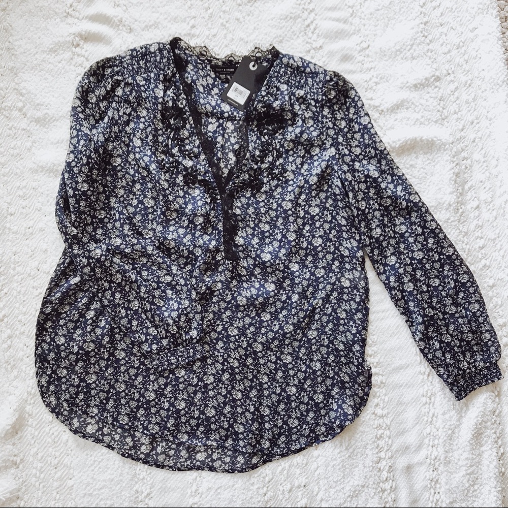 Lucky brand embroidered blouse